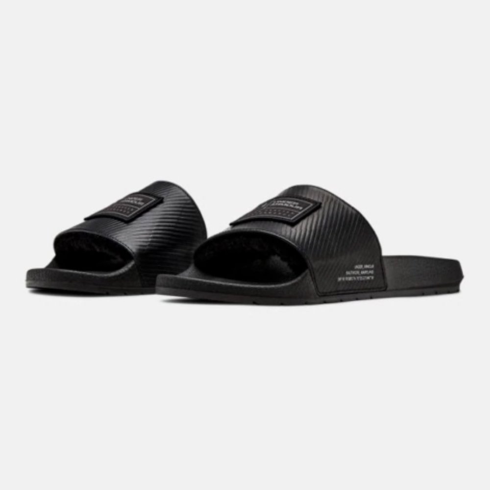 Under Armour UA Core Remix Leather Unisex Slides 3022058-001 Black